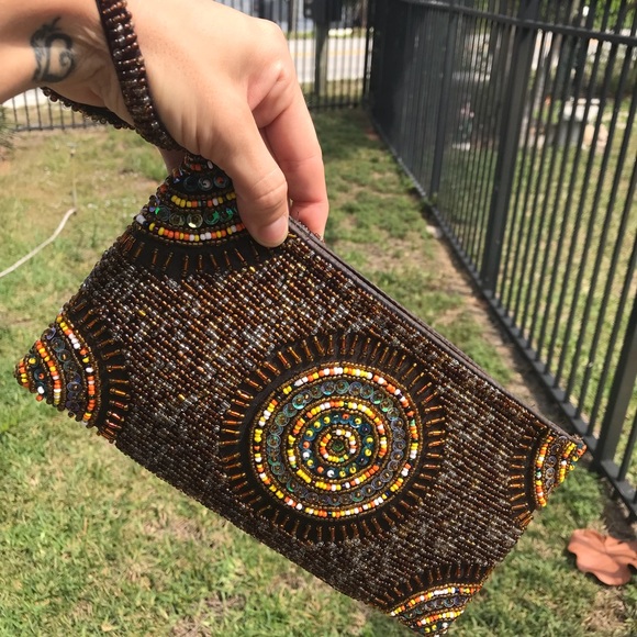 Beaded clutch/wristlet/small purse - Picture 6 of 7